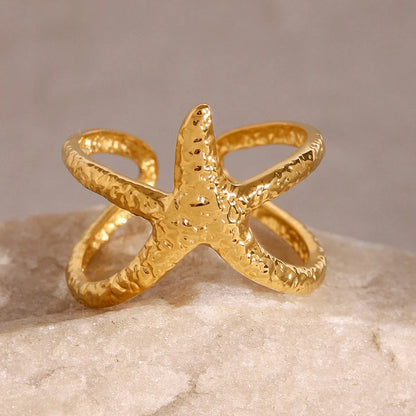 [Royal&Vicky]Aurelie Gold Starfish Ring