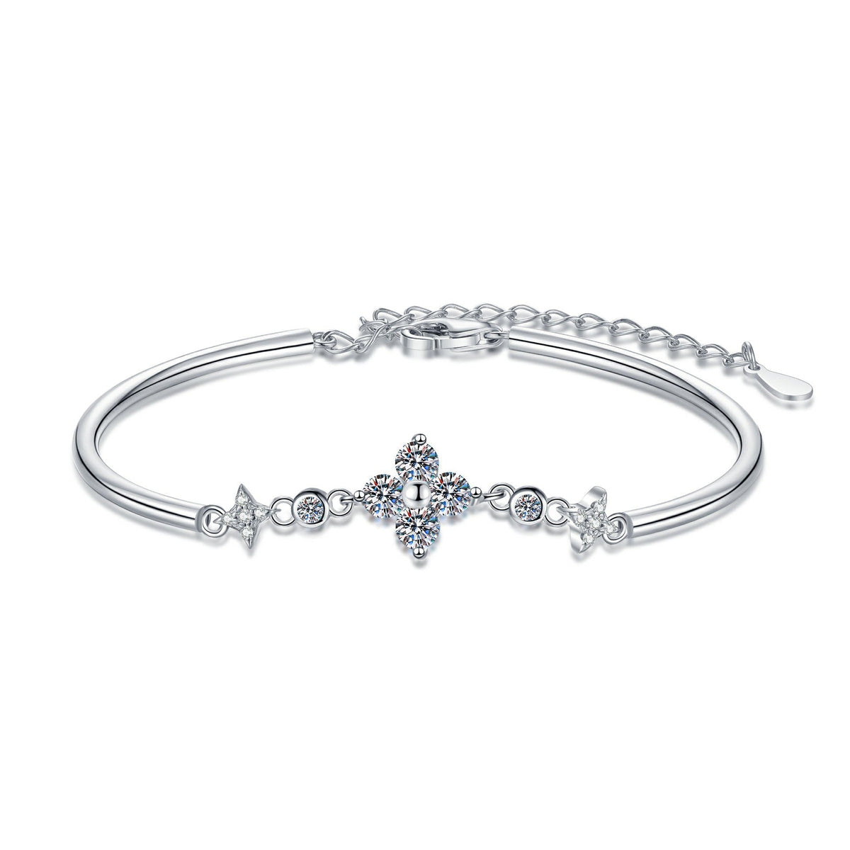 [Leaves]CLOVER & TWIN-STAR MOISSANITE BRACELET