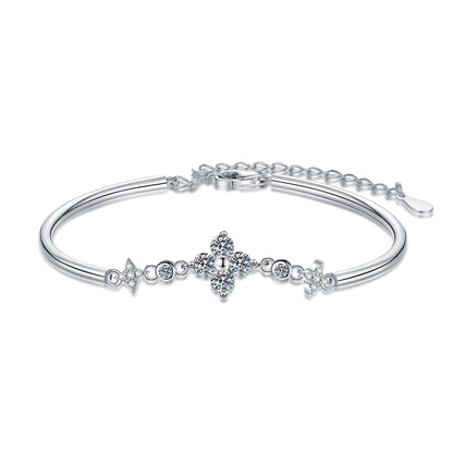 [Leaves]CLOVER & TWIN-STAR MOISSANITE BRACELET