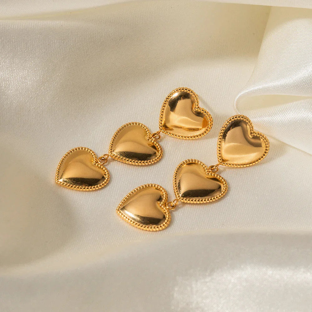 [Royal&Vicky]Aimee Gold Heart Earrings
