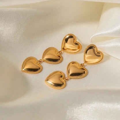 [Royal&Vicky]Aimee Gold Heart Earrings