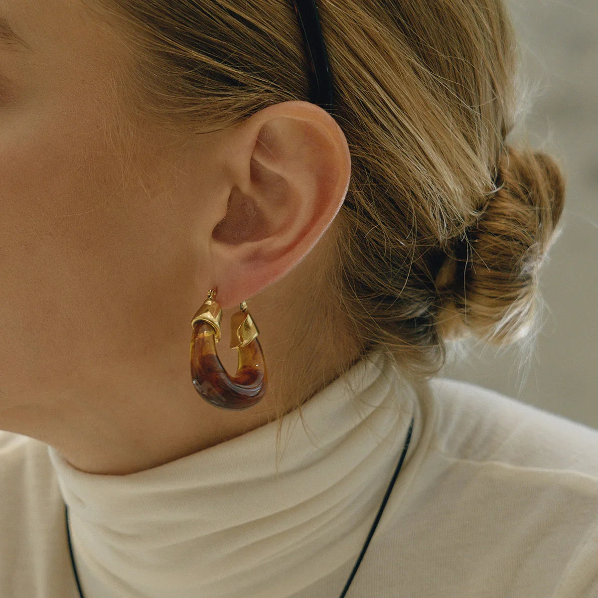 [Royal&Vicky]Leighton Chunky Enamel Hoops