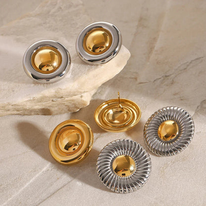 [Royal&Vicky]Summers Gold Button Earrings