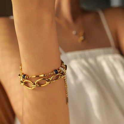 [Royal&Vicky]Quintessa Layered Chain Pearl Bracelet