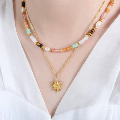 [Royal&Vicky]Eliora Gold Sun Necklace