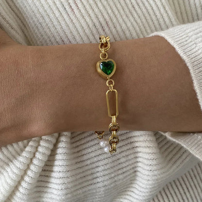 [Royal&Vicky]Maddison Pearl Chain Gold Bracelet