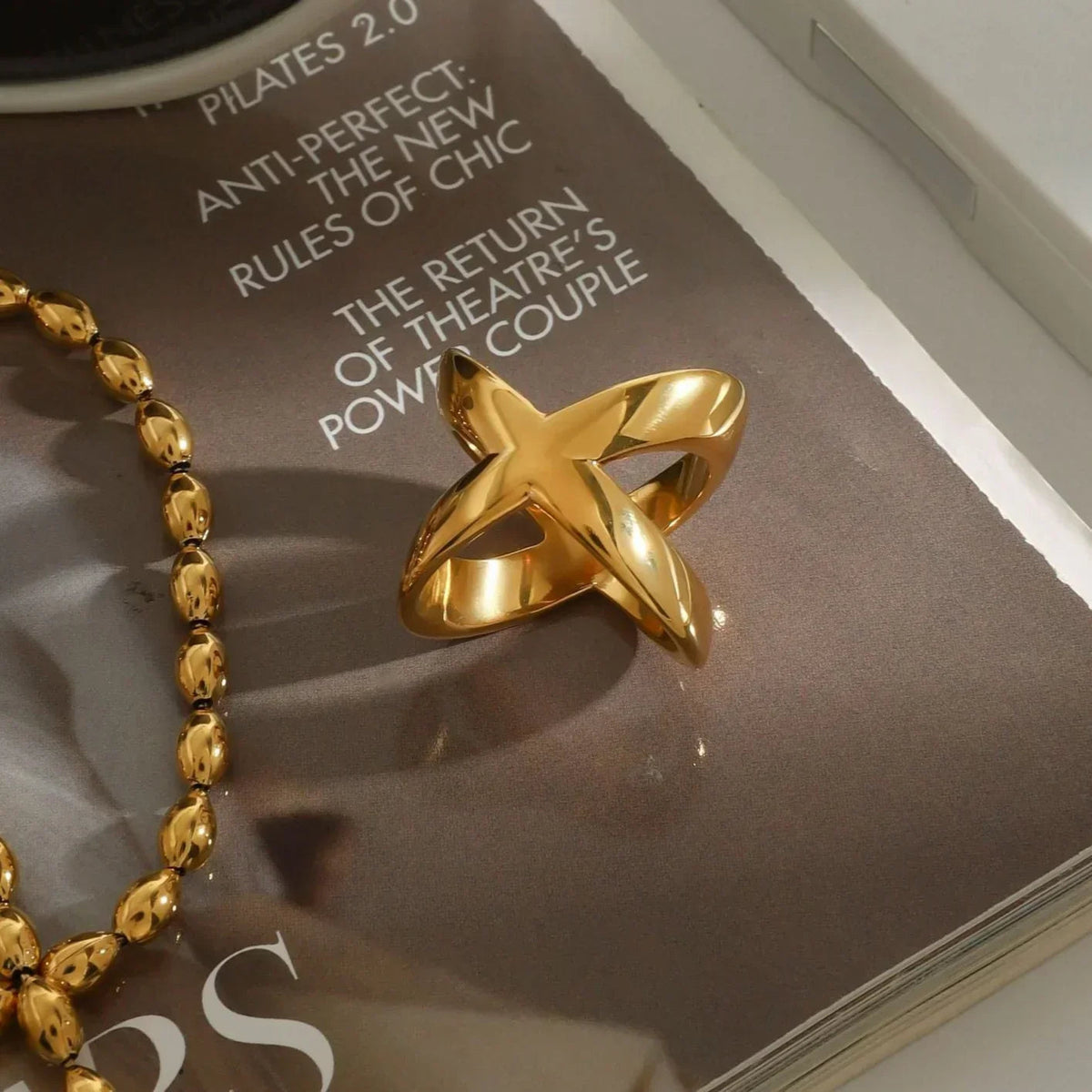 [Royal&Vicky]Carolyn Gold Cross Ring