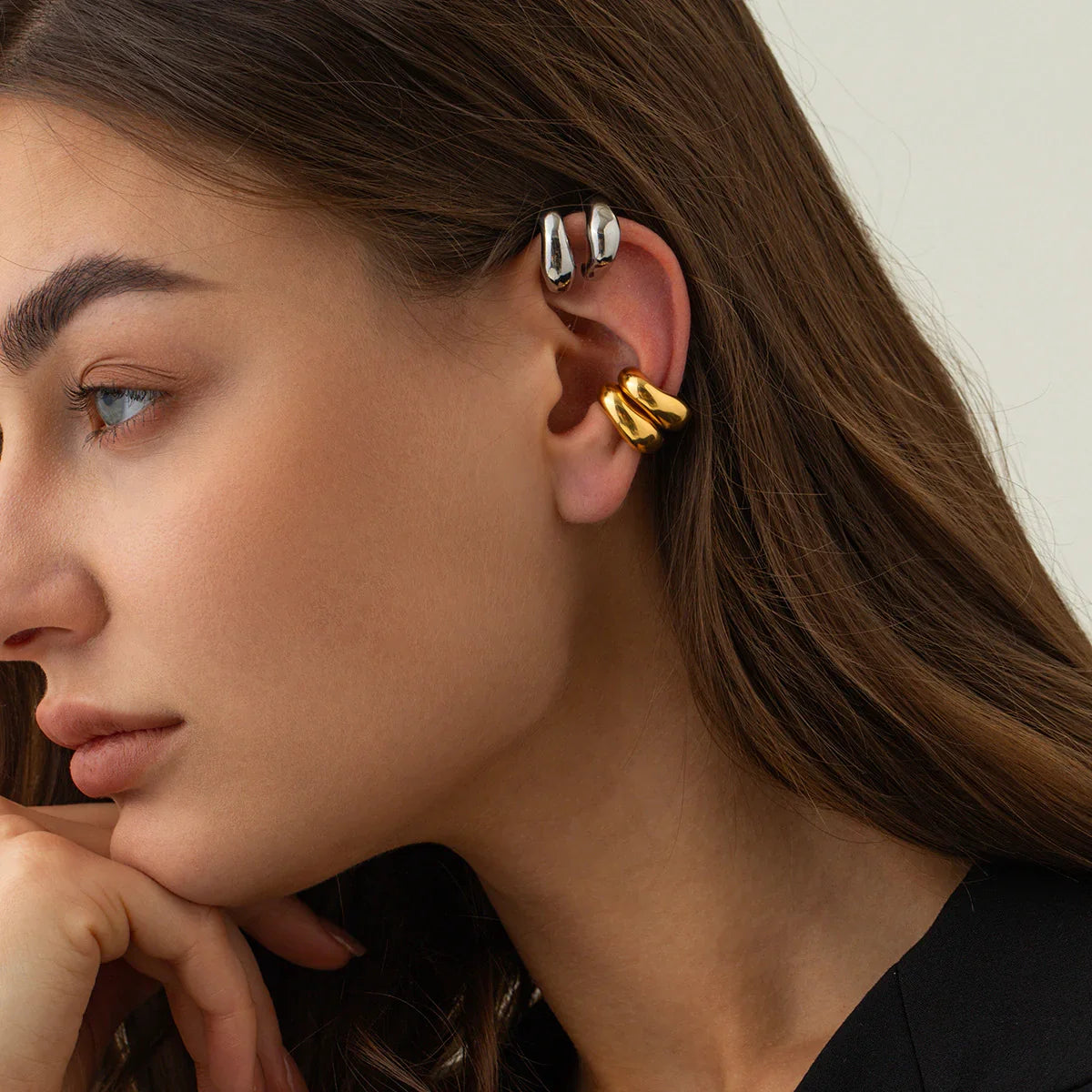 [Royal&Vicky]Fabienne Gold Ear Cuffs