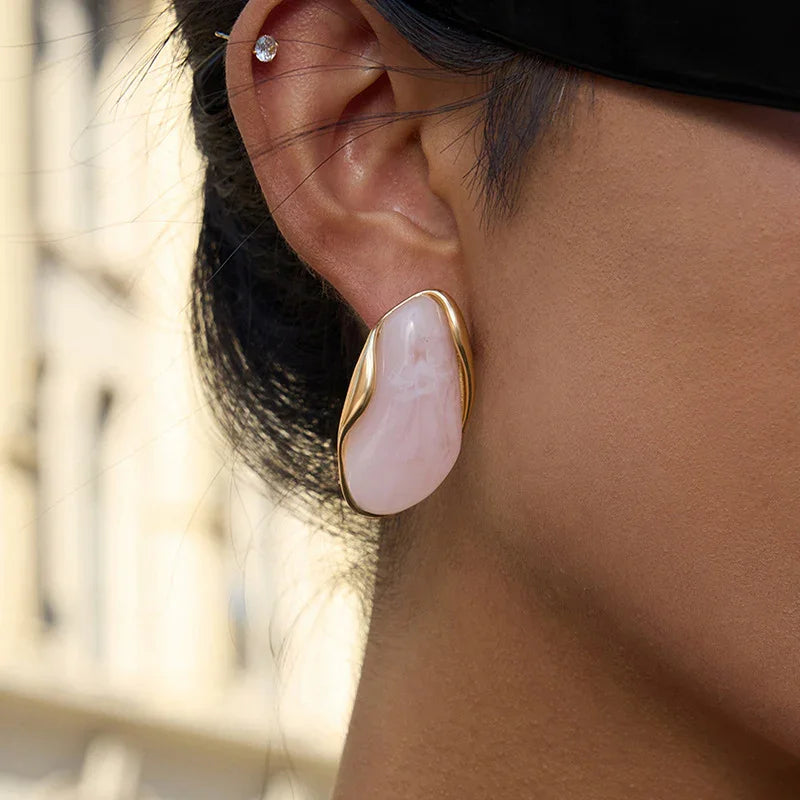 [Royal&Vicky]Amelise Polished Gemstone Earrings