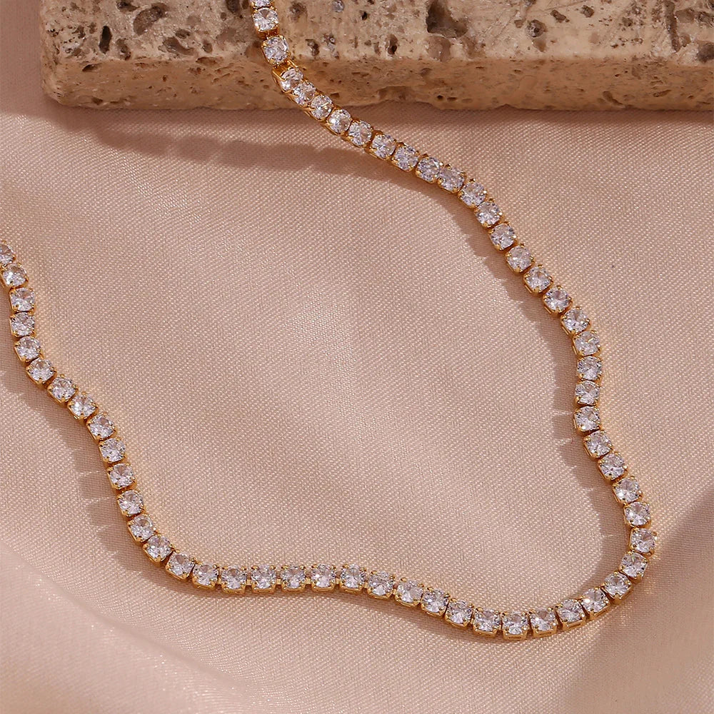 [Royal&Vicky]Isolde Diamond Tennis Necklace