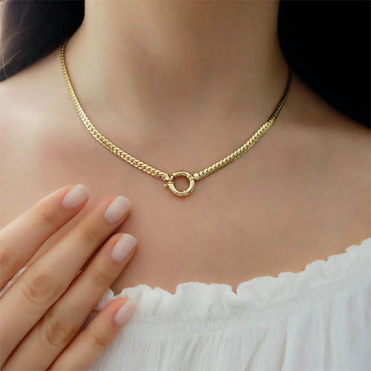 [Royal&Vicky]Gardenia Gold Herringbone Pendant