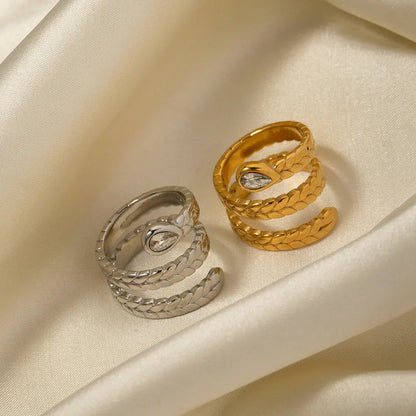 [Royal&Vicky]Davina Gold Serpent Ring