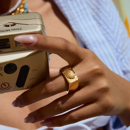 [Royal&Vicky]Carlotta Geometric Shell Ring