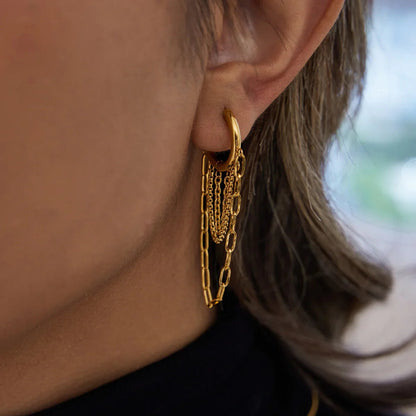 [Royal&Vicky]Alaina Link Chain Hoops
