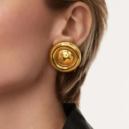 [Royal&Vicky]Summers Gold Button Earrings
