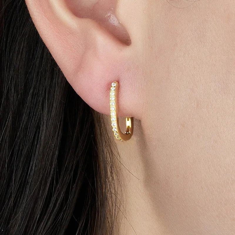 [Royal&Vicky]Melissa Oval Hoop Earrings