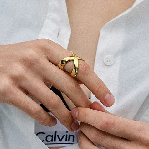 [Royal&Vicky]Carolyn Gold Cross Ring