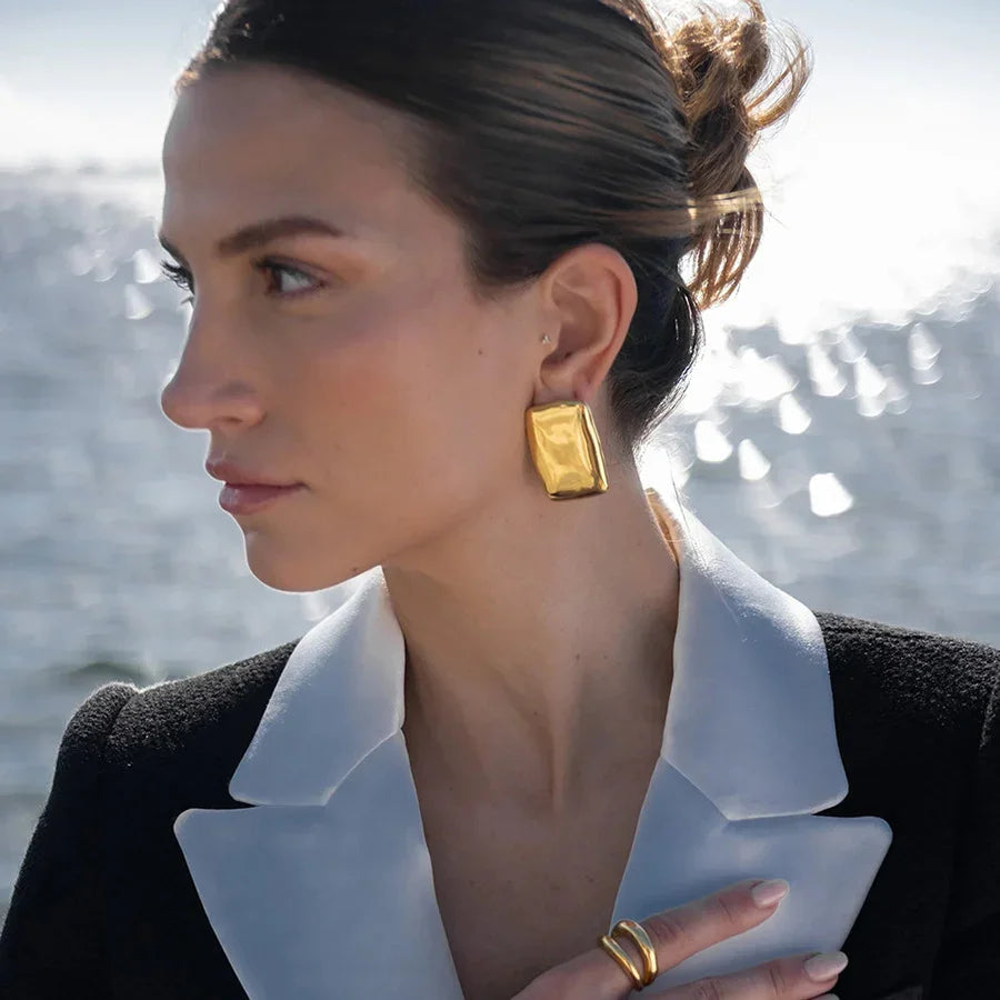 [Royal&Vicky]Geraldine Gold Earrings