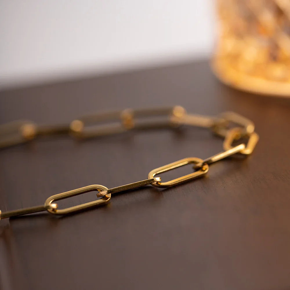 [Royal&Vicky]Ria Gold Paperclip Chain Necklace