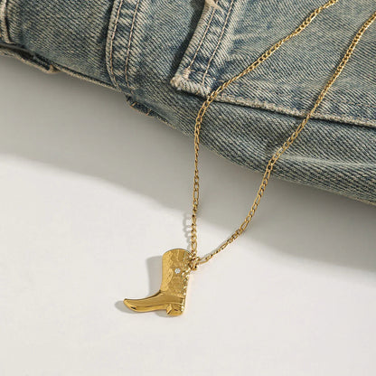 [Royal&Vicky]Makayla Gold Boot Pendant