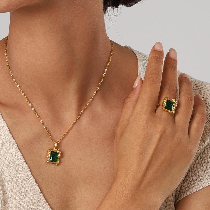 [Royal&Vicky]Priscilla Emerald Ring