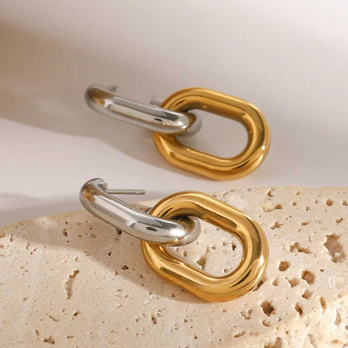 [Royal&Vicky]Taylor Two Tone Double Hoops