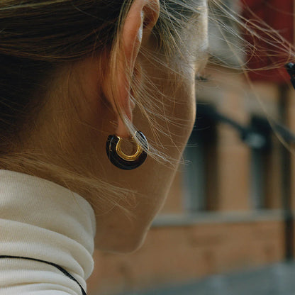 [Royal&Vicky]Lexi Chunky Enamel Hoops