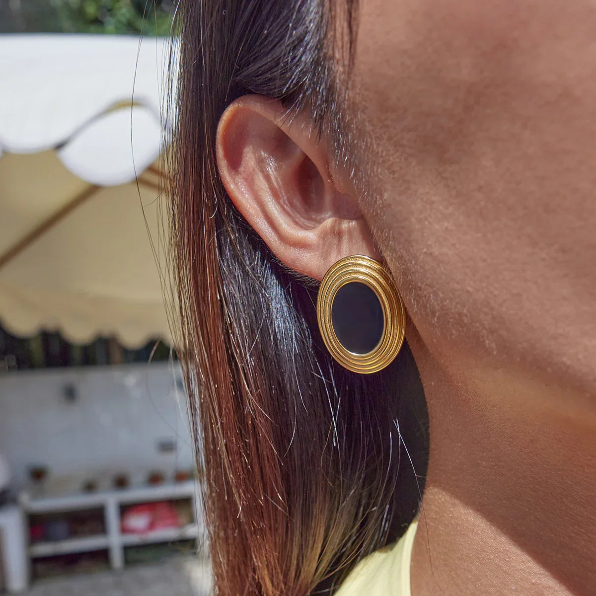 [Royal&Vicky]Ruthie Gold Enamel Earrings