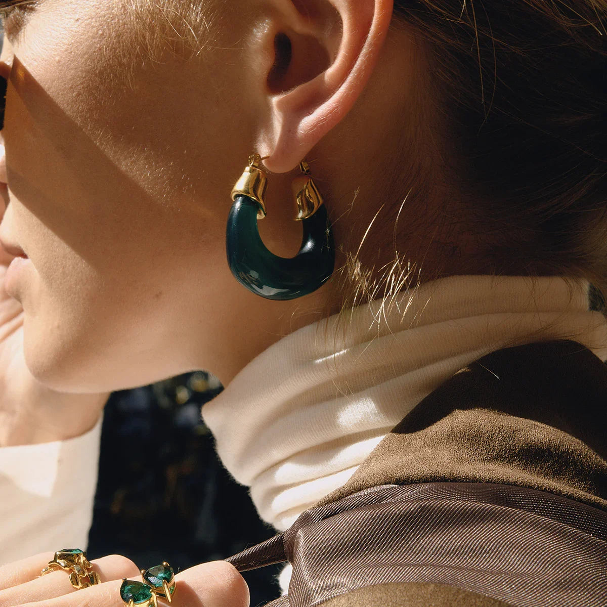 [Royal&Vicky]Leighton Chunky Enamel Hoops