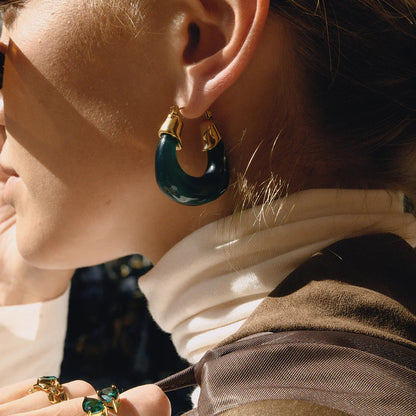[Royal&Vicky]Leighton Chunky Enamel Hoops