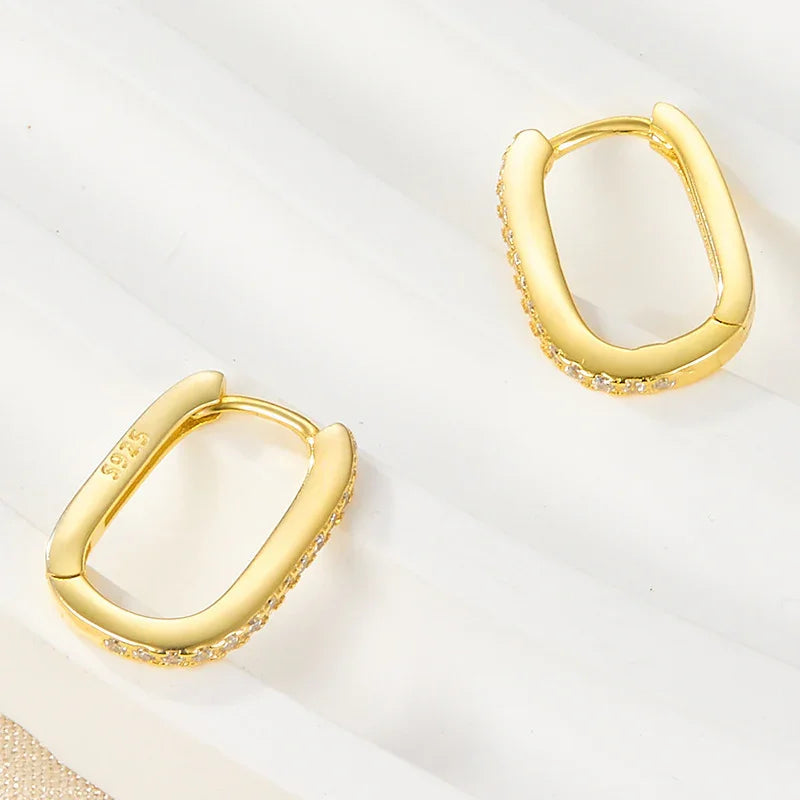 [Royal&Vicky]Melissa Oval Hoop Earrings