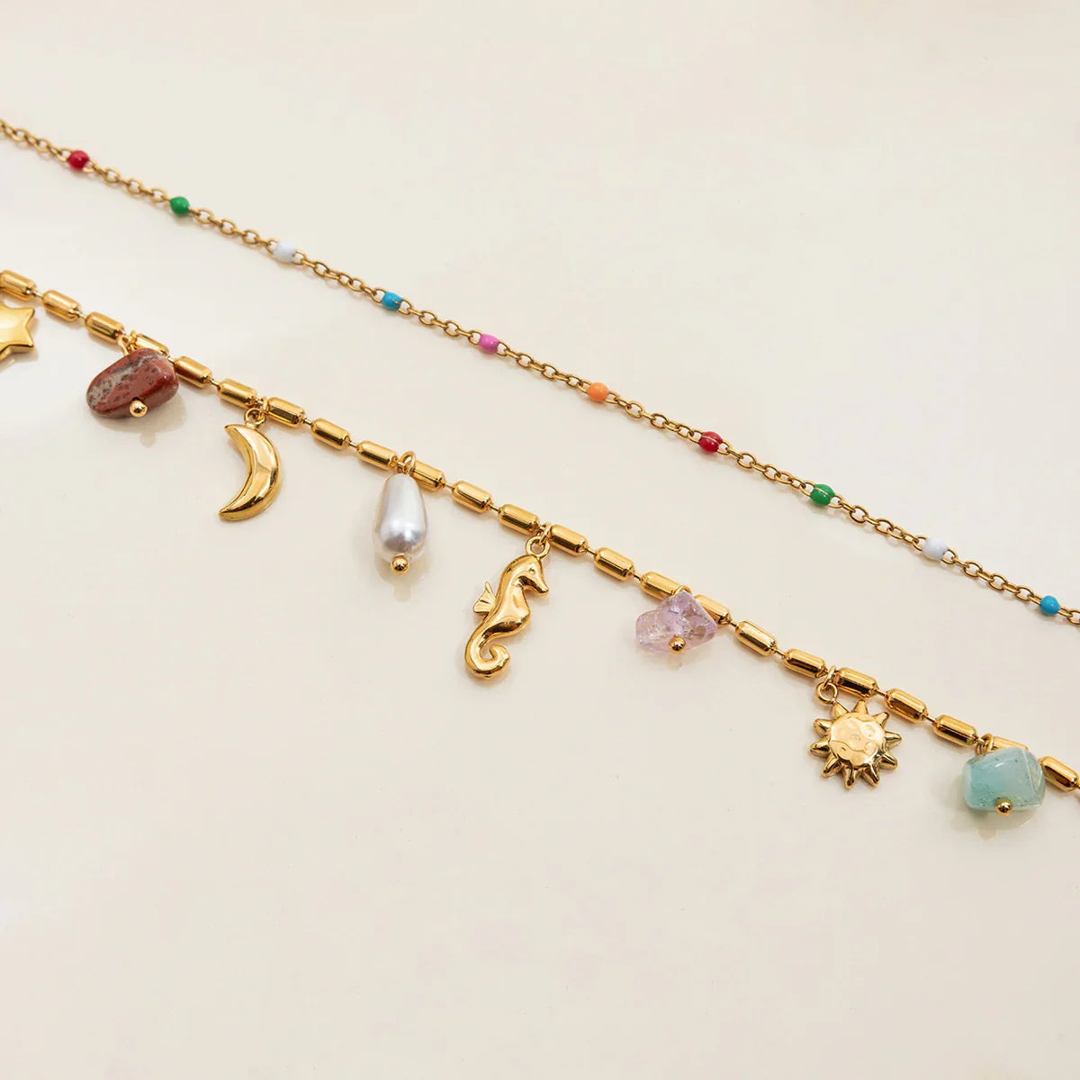 [Royal&Vicky]Cambria Coastal Charm Layered Necklace