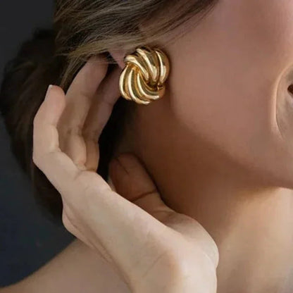 [Royal&Vicky]Floriana Gold Earrings