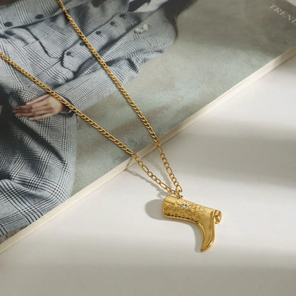[Royal&Vicky]Makayla Gold Boot Pendant
