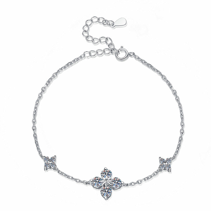 [Leaves]CLOVER LUCKY CHARM MOISSANITE BRACELET
