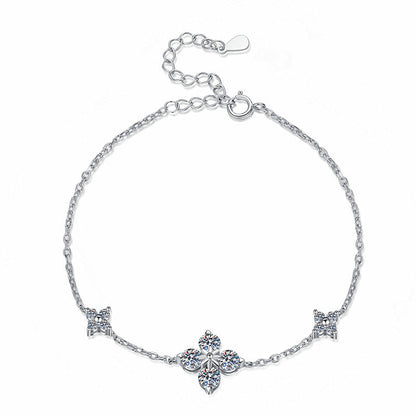 [Leaves]CLOVER LUCKY CHARM MOISSANITE BRACELET