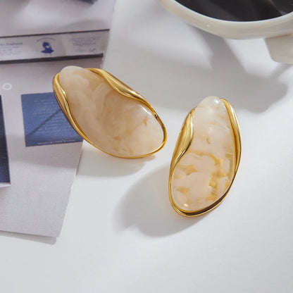 [Royal&Vicky]Amelise Polished Gemstone Earrings