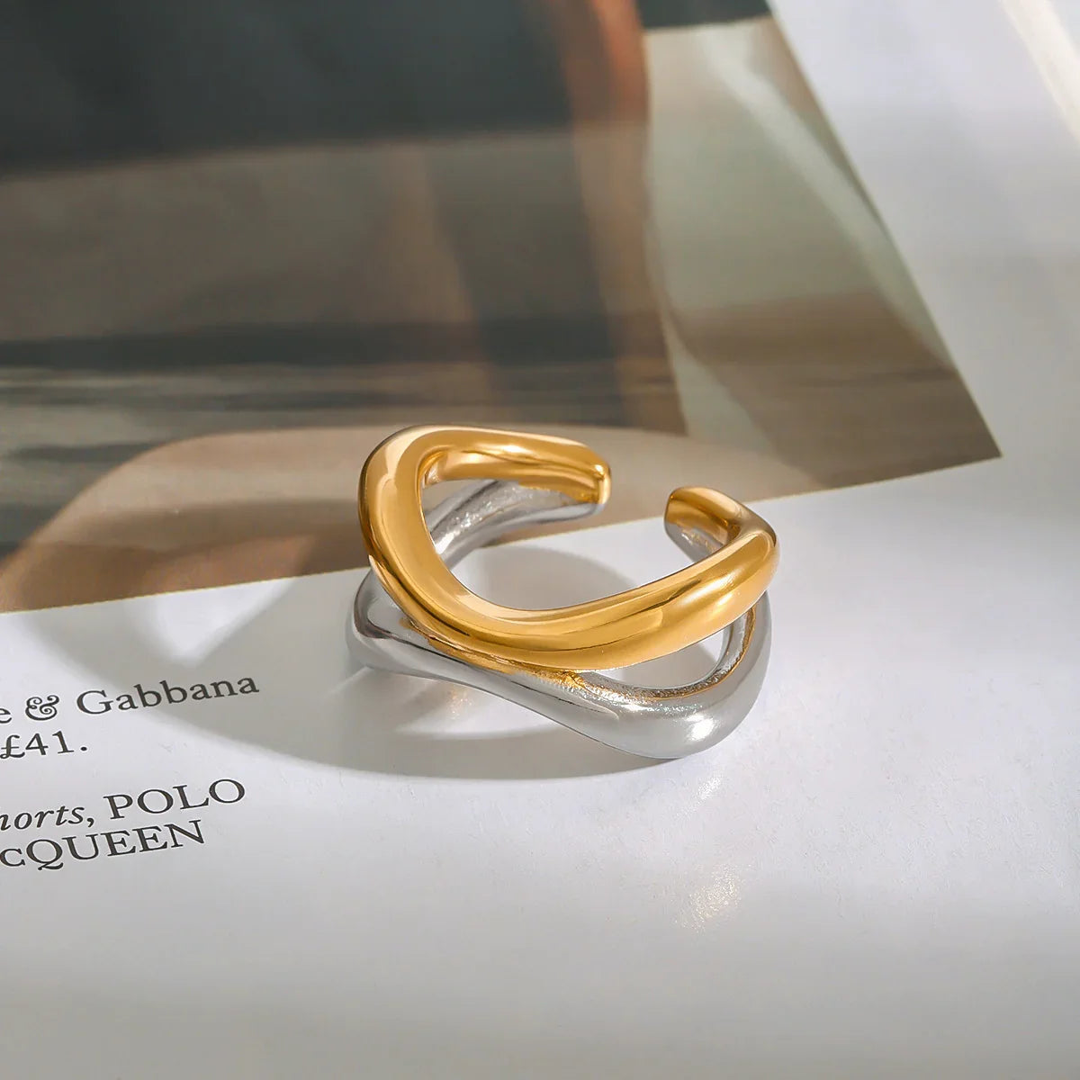 [Royal&Vicky]Deanna Gold Intertwined Ring
