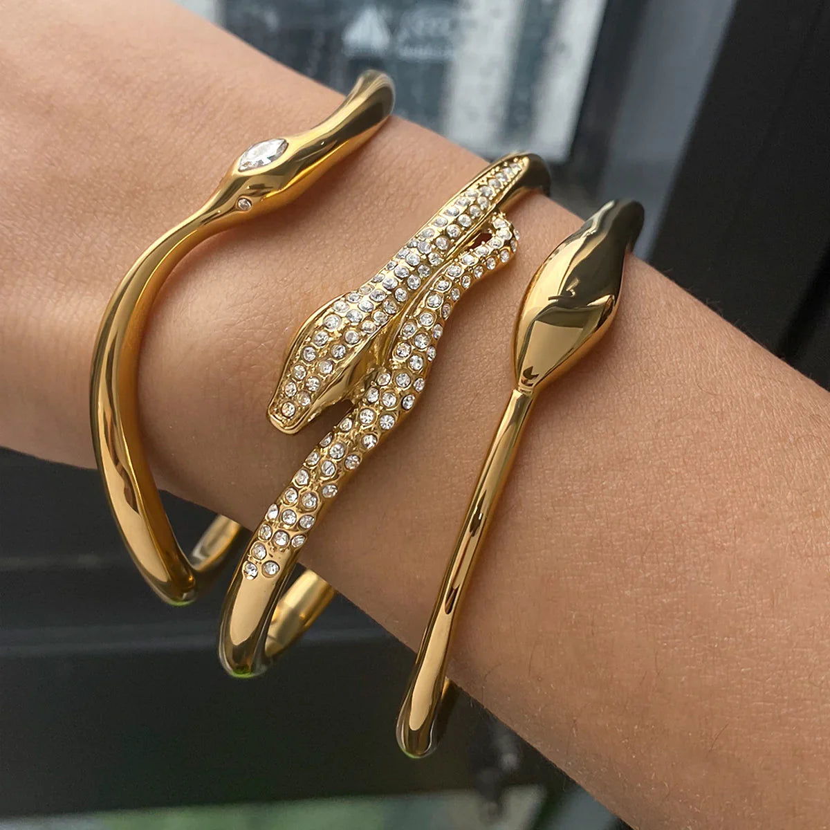 [Royal&Vicky]Rosalee Serpentine Diamond Bangle