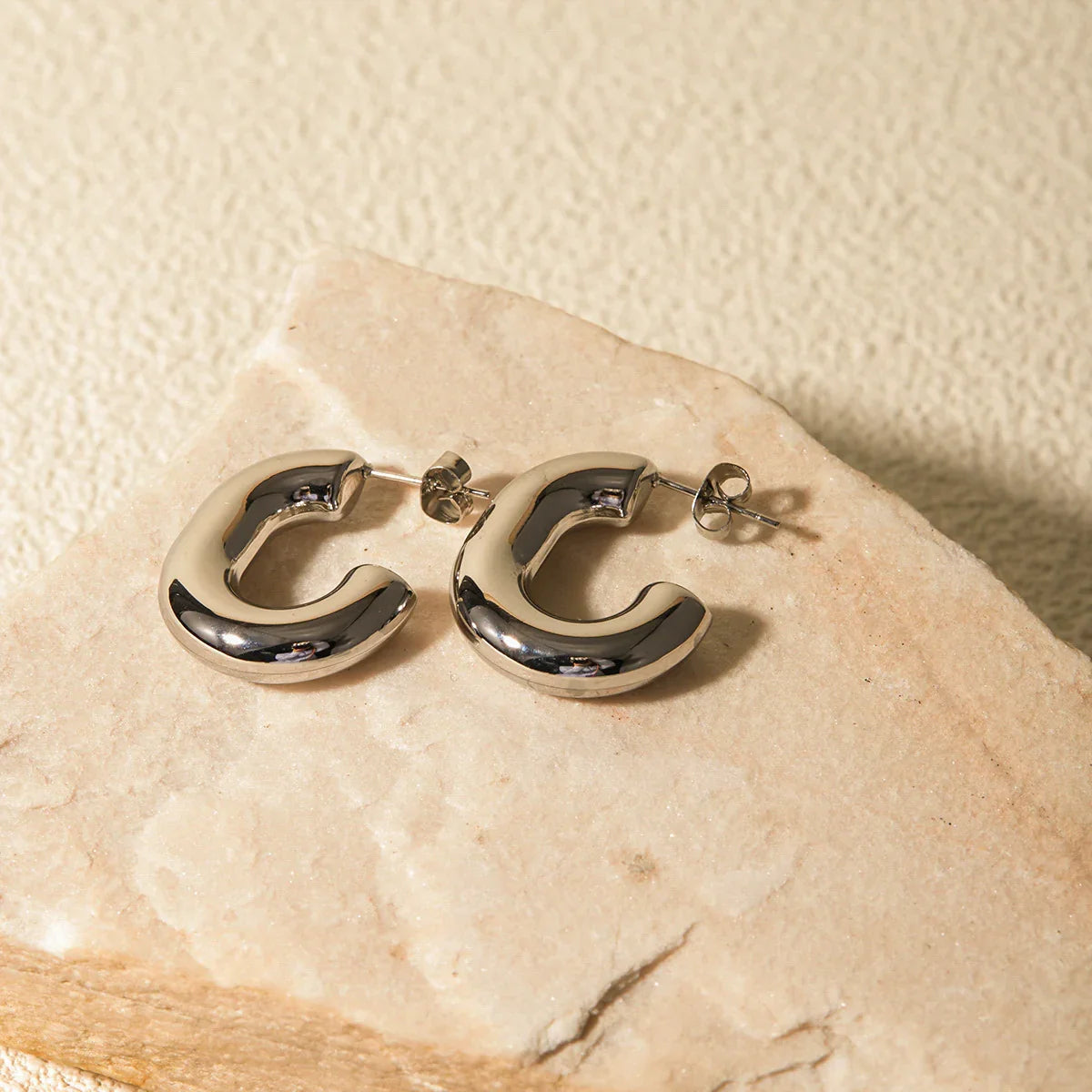 [Royal&Vicky]Alera Silver Hoops