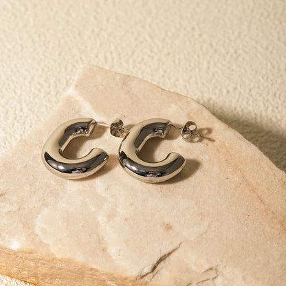 [Royal&Vicky]Alera Silver Hoops