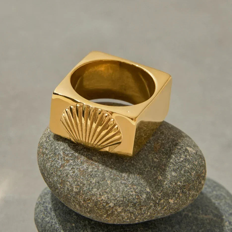 [Royal&Vicky]Carlotta Geometric Shell Ring