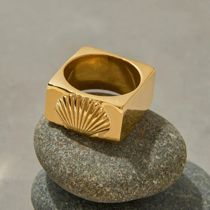 [Royal&Vicky]Carlotta Geometric Shell Ring