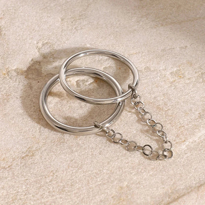 [Royal&Vicky]Bridget Chain Stacked Ring