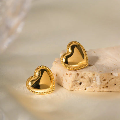 [Royal&Vicky]Ruth Heart Gold Earrings