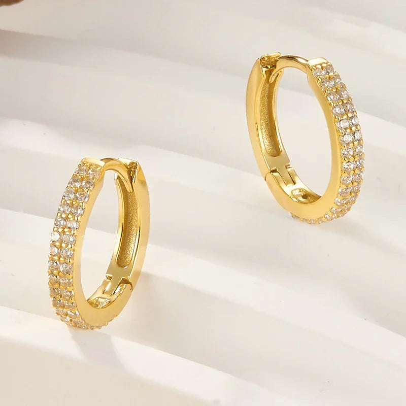 [Royal&Vicky]Cathy Paved Hoop Earrings