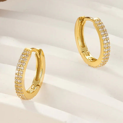 [Royal&Vicky]Cathy Paved Hoop Earrings