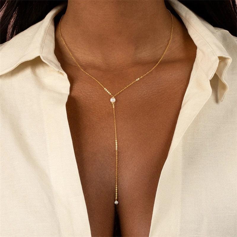 [Royal&Vicky]Beatrice Pearl Tassel Necklace