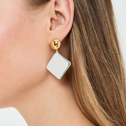 [Royal&Vicky]Kelly Geometric Drop Earrings