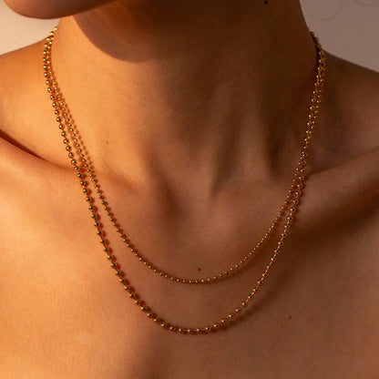 [Royal&Vicky]Layered Ball Chain Necklace